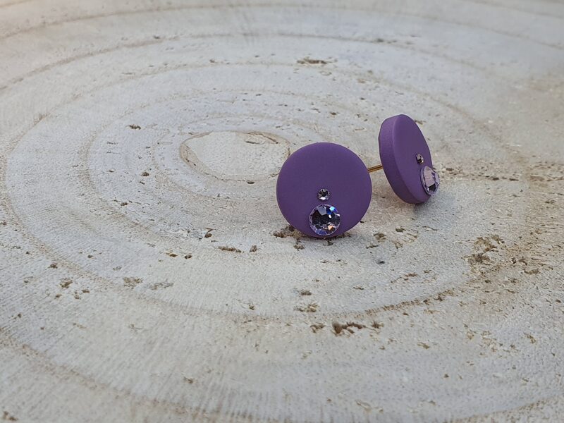 Серьги 1.5 см с кристаллами Сваровски