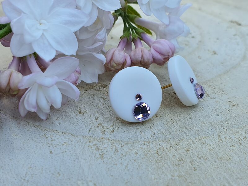 Серьги 1.5 см с кристаллами Сваровски