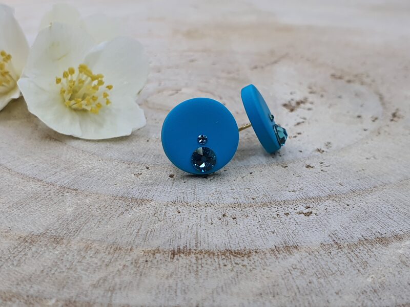 Серьги 1.5 см с кристаллами Сваровски